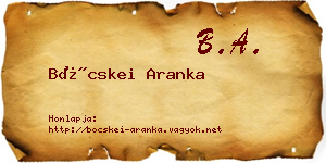 Böcskei Aranka névjegykártya