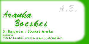 aranka bocskei business card